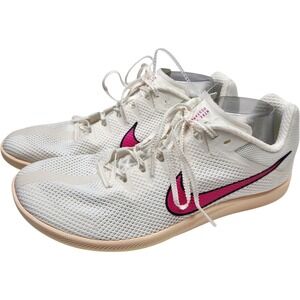 Nike‎ Rival Distance Spikes Track and Field Shoes Mens 12 White Pink Cleats New